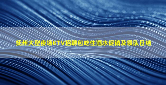 抚州大型夜场KTV招聘包吃住酒水促销及领队日结